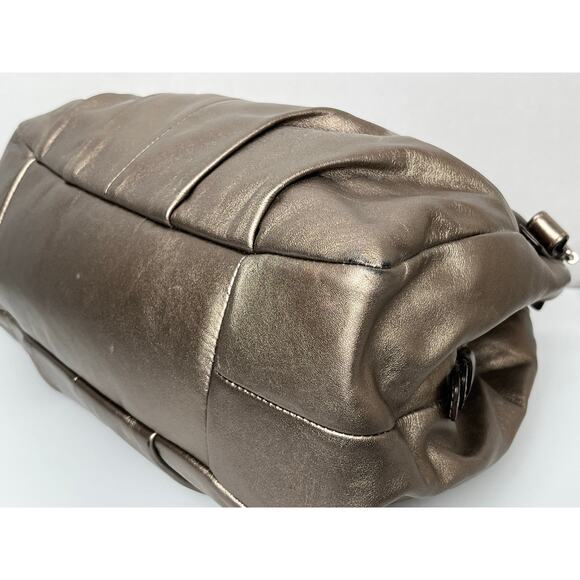 Coach Madison Metallic Silver Leather Hobo Shoulder Bag - Picture 10 of 16